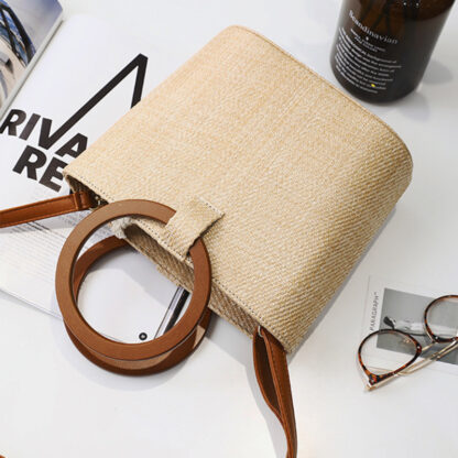 Haley Woven Wood Handbag - Image 4