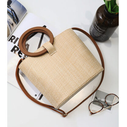 Haley Woven Wood Handbag - Image 6