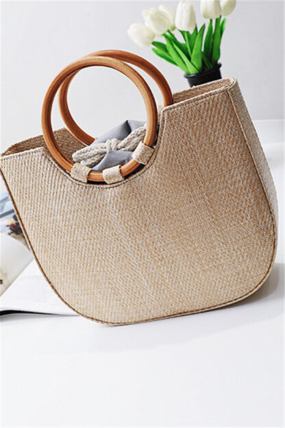 Cataliyah Wood/Straw Bag