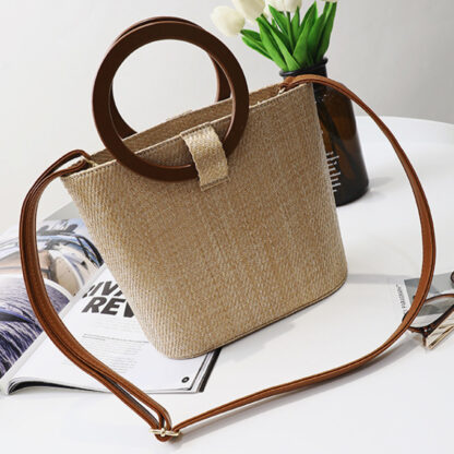 Haley Woven Wood Handbag - Image 5