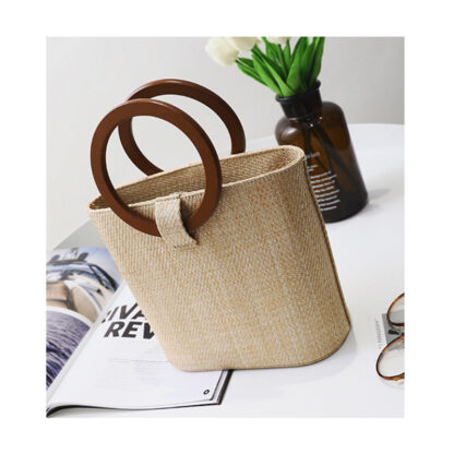 Haley Woven Wood Handbag - Image 3