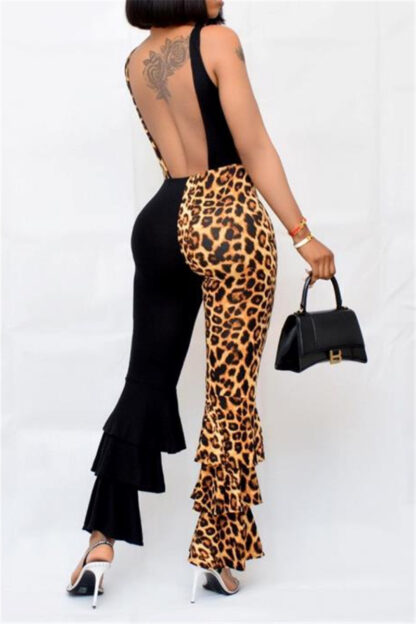 Shelly-Ann Leopard Ruffle Jumpsuit - Image 3