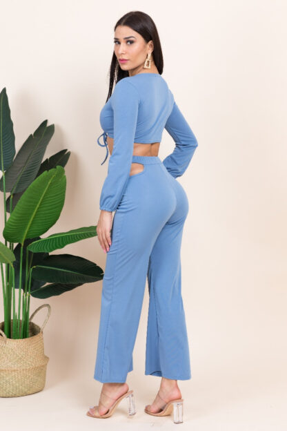 Immaculate V-neck Lacing Two-Piece Set - Image 5