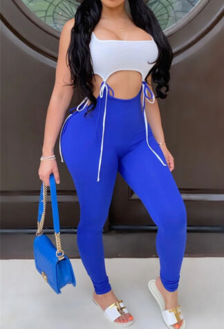 Abena Lace-up Stretch Jumpsuit