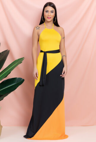 Tashoy Halter Back Elegant Maxi Dress