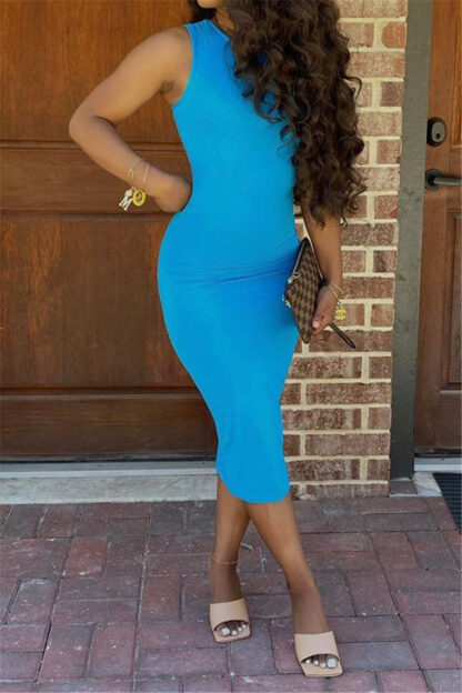Simple Stretch Midi Dress - Image 4