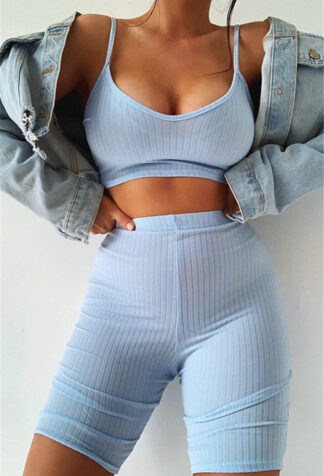 Grocery Run Casual High Waist Shorts Set