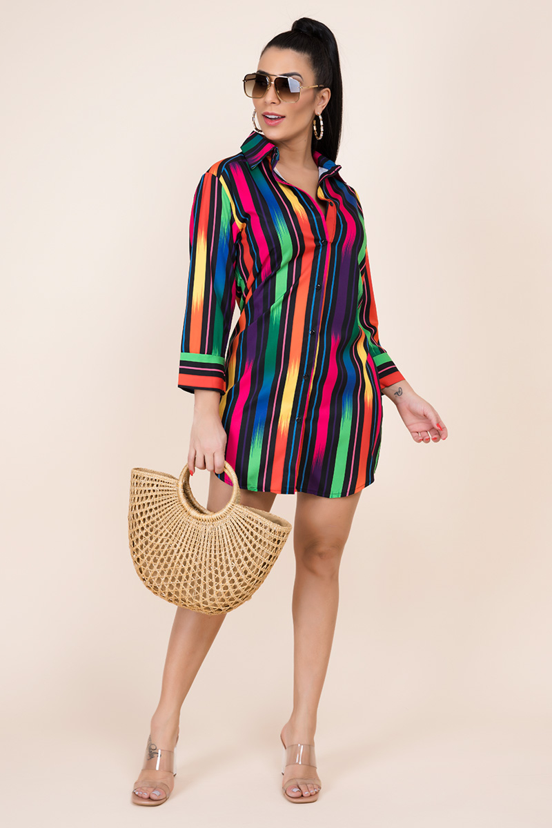 Tina Rainbow Shirt-Dress - Image 2