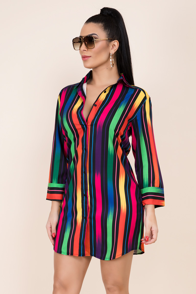 Tina Rainbow Shirt-Dress - Image 5