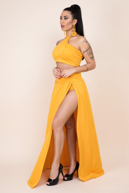 Island Gyal High-Slit Skirt Set - Image 4