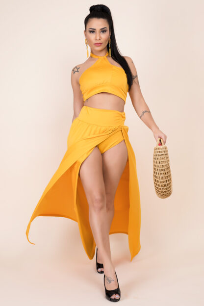 Island Gyal High-Slit Skirt Set - Image 3