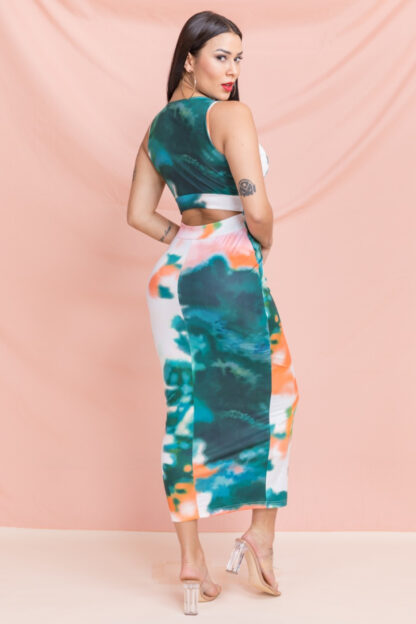 Tie Dye Stretch Casual Dress - Image 7