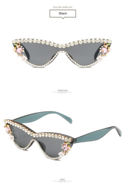 Flower Summer Fancy Rhinestone Sunglasses - Image 7