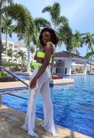Ruffle Mesh Pants