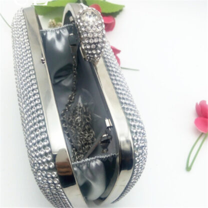 Rhinestone Elegant Evening Removable Chain Clutch - Image 8