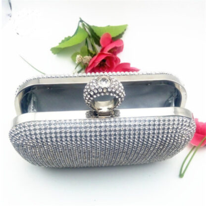 Rhinestone Elegant Evening Removable Chain Clutch - Image 7