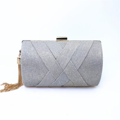 Evening Removable Metal Chain Tassel Clutch - Image 8