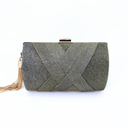 Evening Removable Metal Chain Tassel Clutch - Image 6