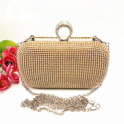 Rhinestone Elegant Evening Removable Chain Clutch