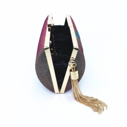 Evening Removable Metal Chain Tassel Clutch - Image 5