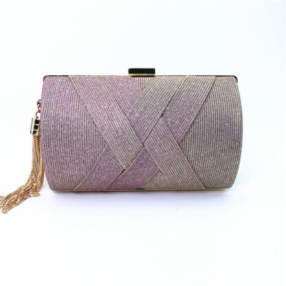 Evening Removable Metal Chain Tassel Clutch - Image 11