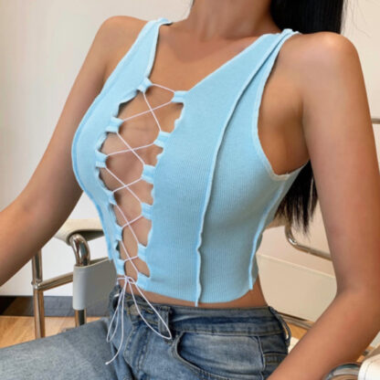 Maria Lace Up Top - Image 2
