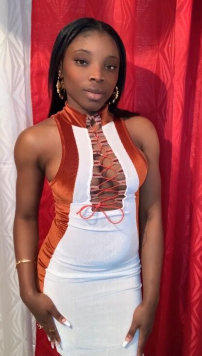 Kelly Lace-up Stretch Dress - Image 11