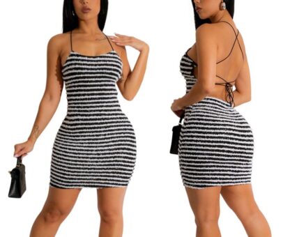 Halter Backless Mini Dress - Image 3