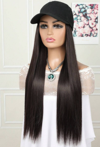 Straight 24" Synthetic Wig Hat