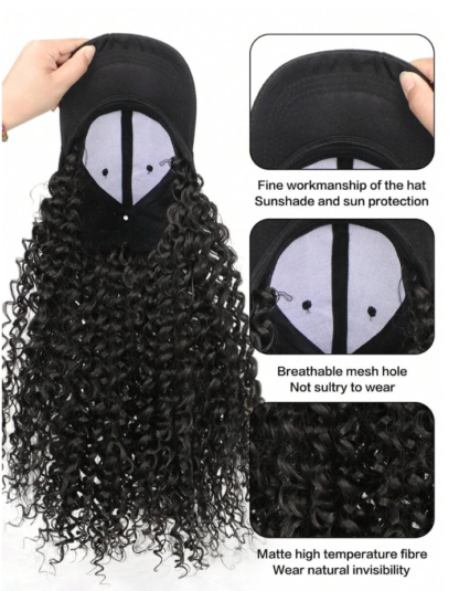 Boss Curly 16" Synthetic Wig Hat - Image 3