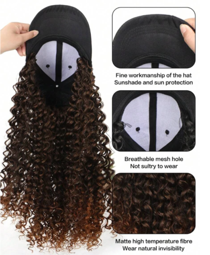 Boss Curly 16" Synthetic Wig Hat - Image 7