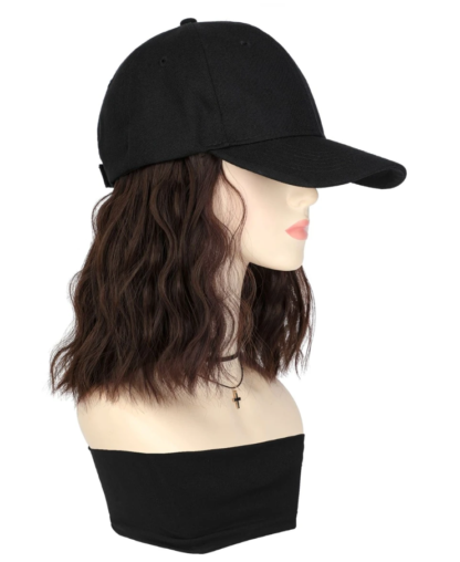 Short Curly Synthetic 8" Hat Wig - Image 5