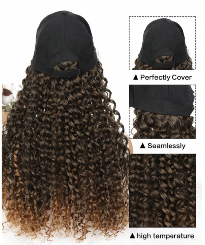 Boss Curly 16" Synthetic Wig Hat - Image 5