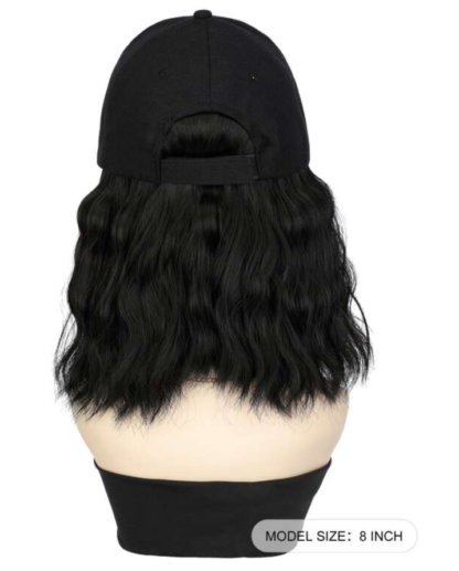 Short Curly Synthetic 8" Hat Wig - Image 3