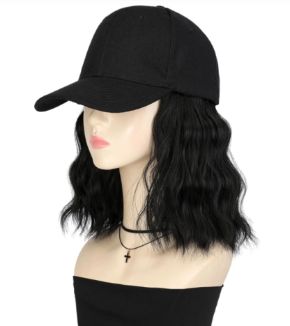Short Curly Synthetic 8" Hat Wig - Image 2