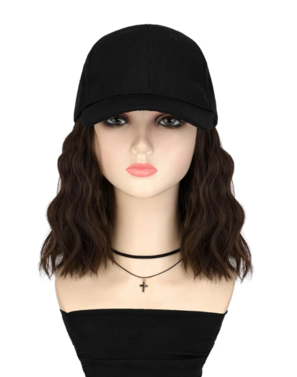 Short Curly Synthetic 8" Hat Wig - Image 4