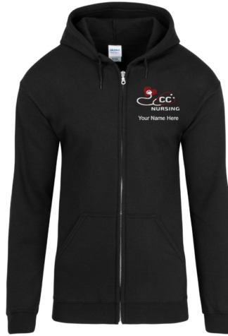 Gildan Hooded Sweatshirt - Black Cambrian College Nursing - Add Your Name