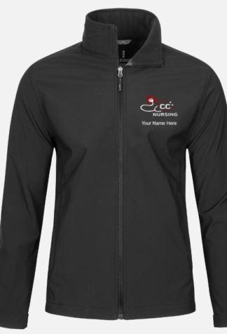 Men's Softshell Jacket - Black Cambrian College Nursing - Add Your Name