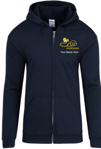 Gildan Hooded Sweatshirt - Navy Blue Laurentian University Nursing  - Add Your Name